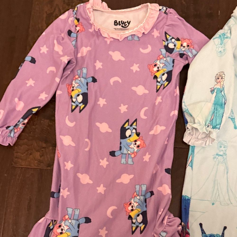 Bundle of Cozy Girls Nightgowns - Bluey and Frozen Anna and Elsa! Today only! - Picture 2 of 15